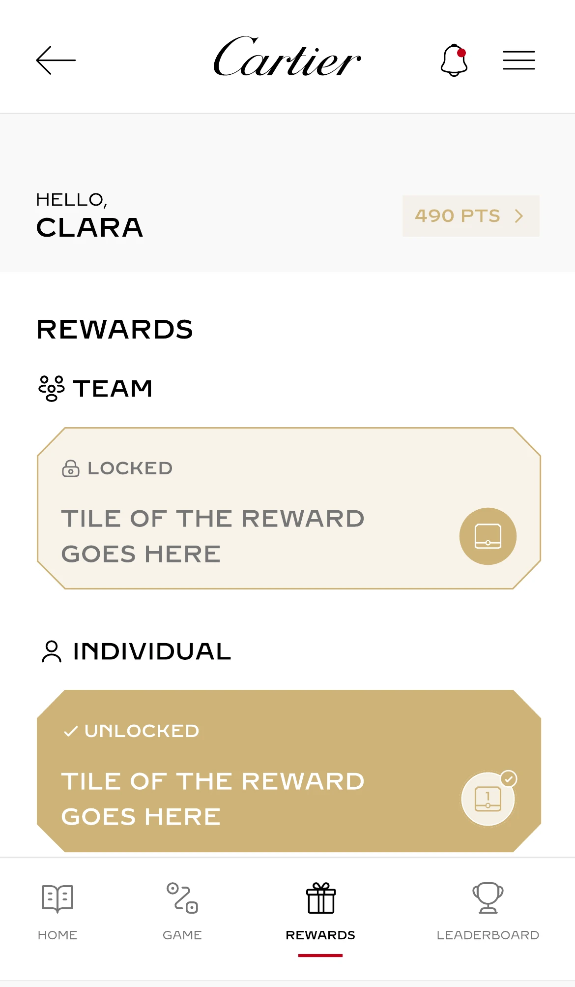 Rewards in locked and unlocked states