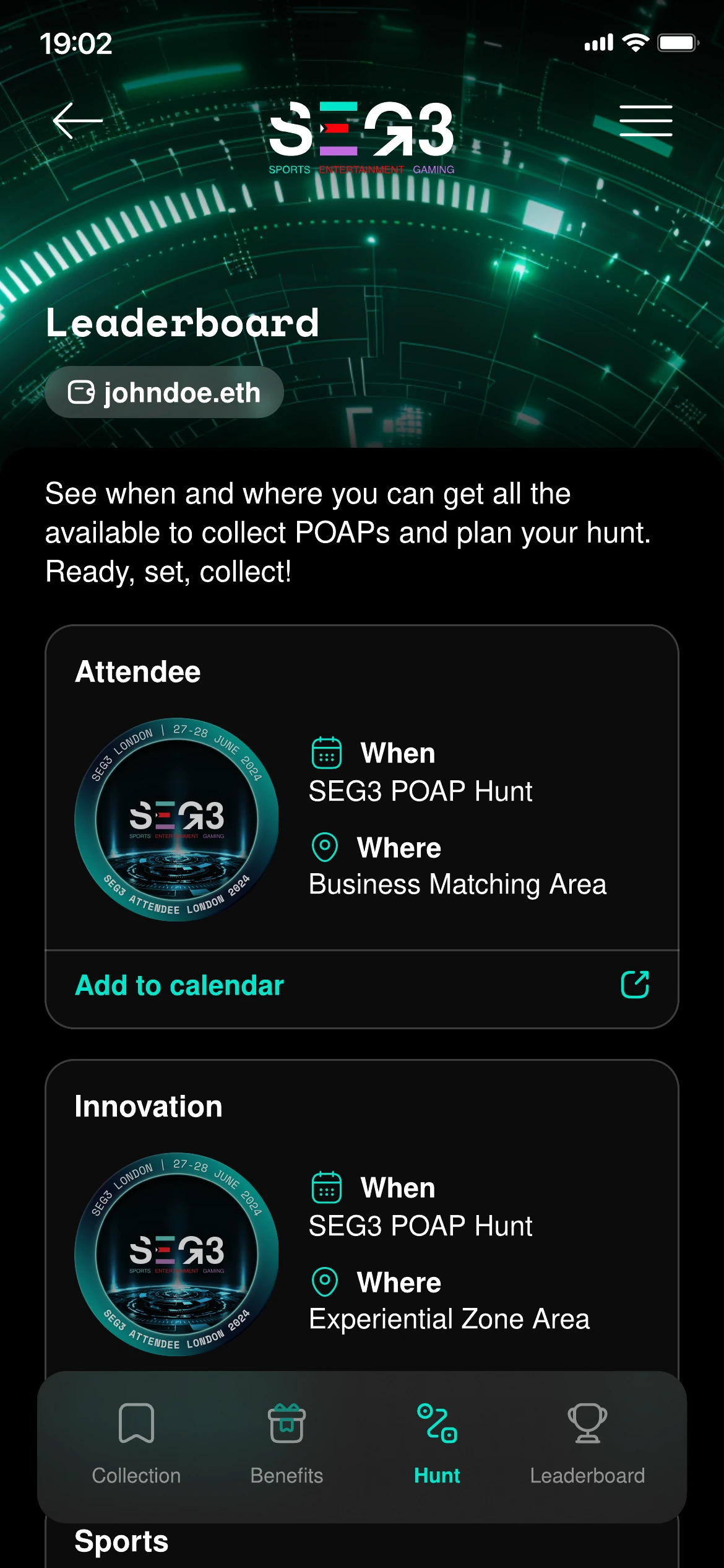 The SEG3 Passport: a green leaderboard and hunt built on the same system